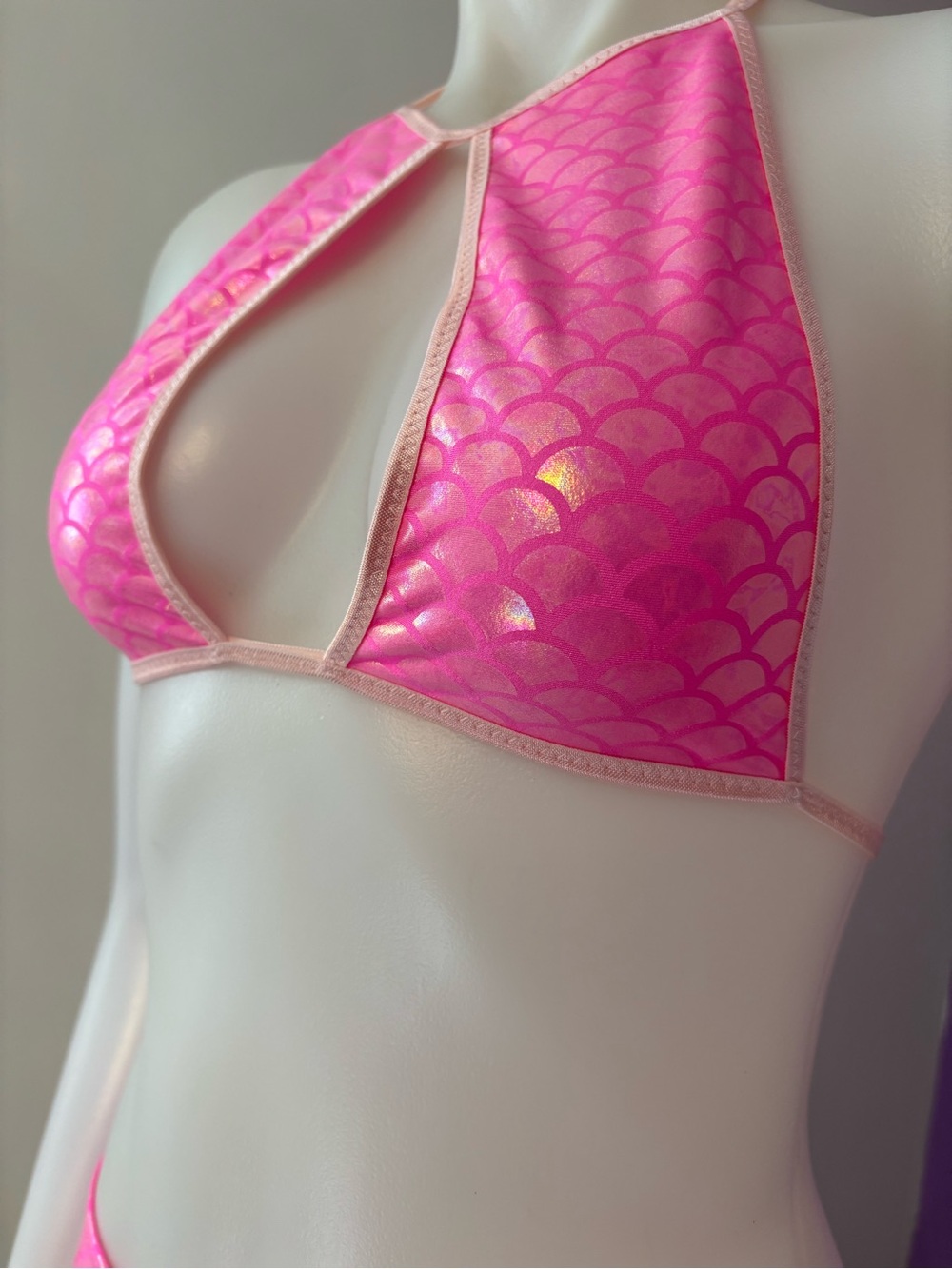 Pink Mermaid Halter Rave Top Size Small - Picture 4 of 4